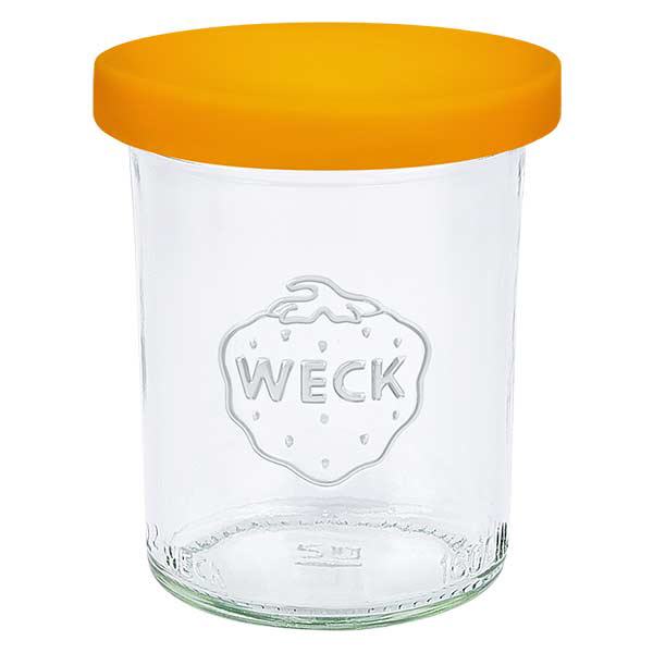 160ml lasipullot WECK RR60 silikonikannella oranssi