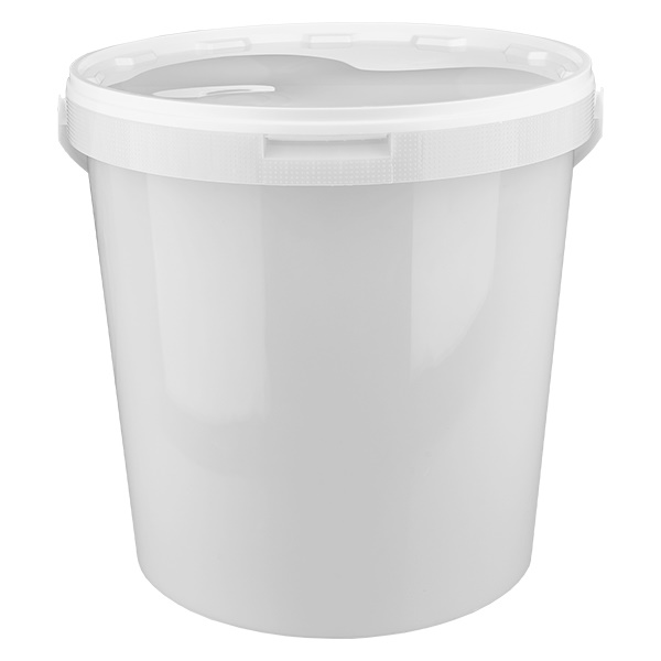 ämpäri 10.7L valkoisesta polypropeenimuovista valmistettu kannellinen ämpäri 10.7L