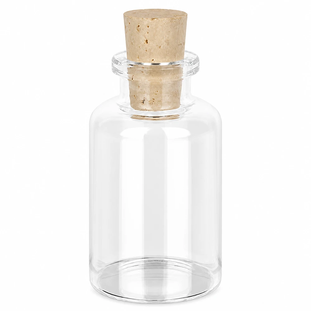 Apothekerflasche Klarglas 30ml mit Naturkorkverschluss 14mm für Öle Salze und Dekorationen