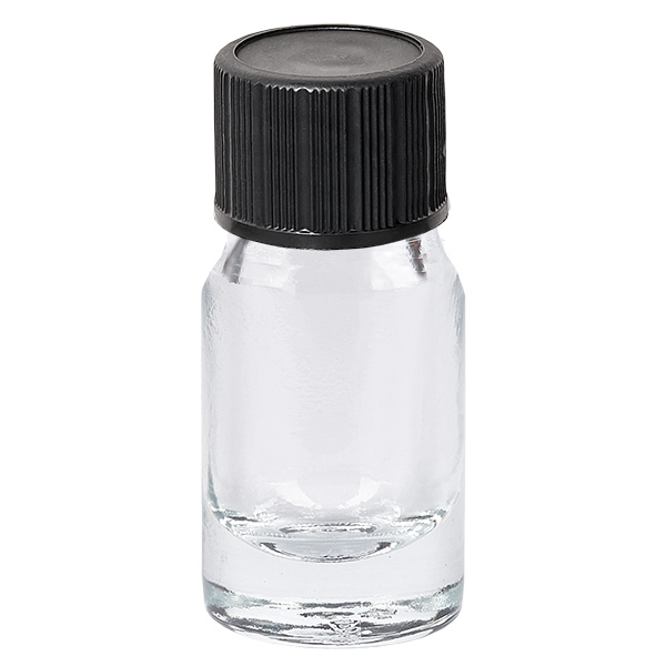 5ml tippapullo 1mm musta vakiokorkki ClearLine UT18/5 5ml tippapullo 1mm musta vakiokorkki ClearLine UT18/5