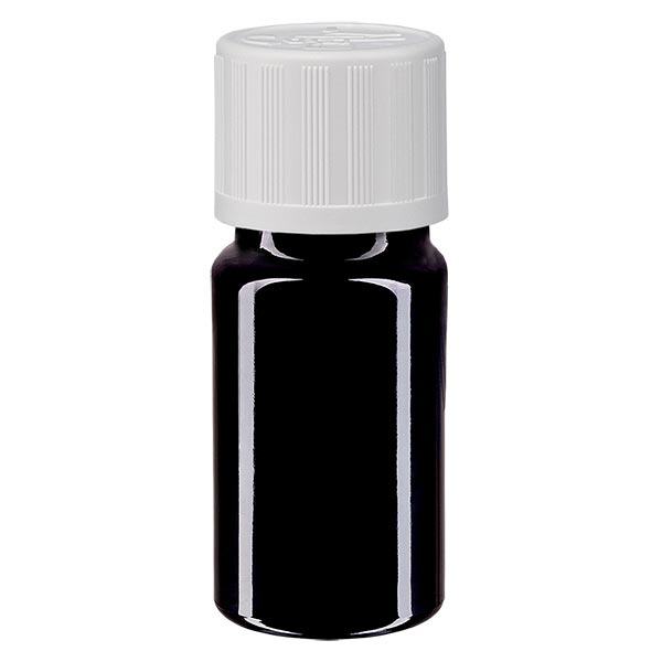 Apteekkipullo violetti 5ml ruuvikorkki valkoinen lapsiturvallinen standardi Apteekkipullo violetti 5ml ruuvikorkki valkoinen lapsiturvallinen standardi
