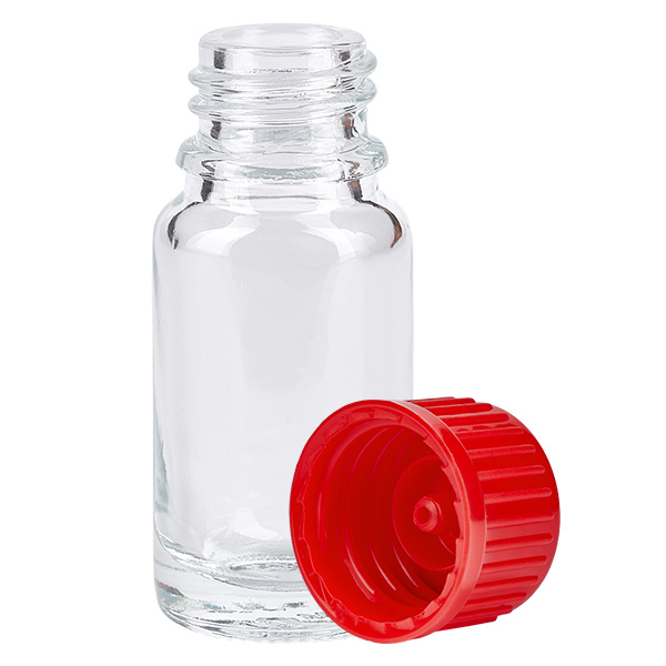 10ml pullo 11mm ruuvikorkki punainen Standard ClearLine UT18/10 10ml pullo 11mm ruuvikorkki punainen Standard ClearLine UT18/10