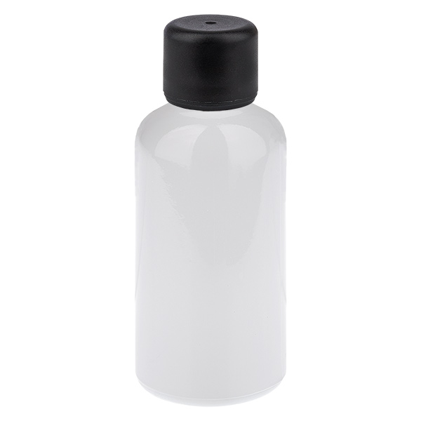 50 ml pullo, 6 mm kierrekorkki musta, vakiomalli WhiteLine UT18/50 50 ml pullo, 6 mm kierrekorkki musta, vakiomalli WhiteLine UT18/50