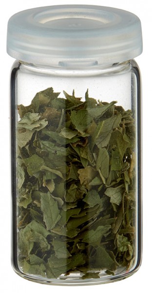 Maustepurkki-idea: 5 ml:n tablettipurkki (rullattu reunapurkki) kirkasta lasia.