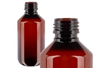 Ruskeat PET-lääkepullot ilman korkkia