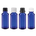 Siniset pullot korkilla