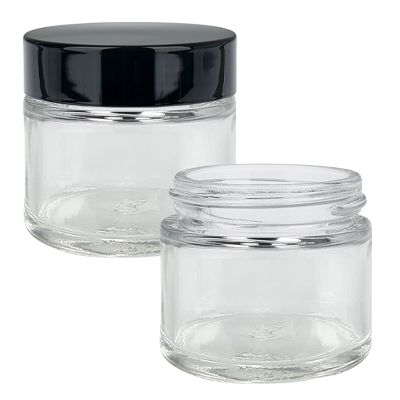 Läpinäkyvät lasipurkit