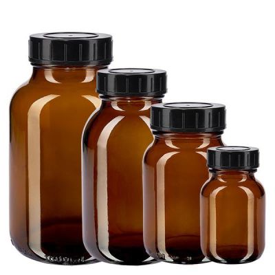 Ruskeat apteekkilasit, leveä kaula