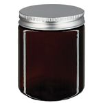 Ruskeat lasipurkit alumiinikannella