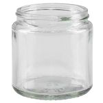 Läpinäkyvät lasipurkit ilman kantta