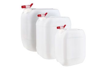 Kanisteri joustavalla tyhjennyshanalla