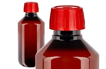 Ruskeat PET-lääkepullot kaasunpoistokorkilla